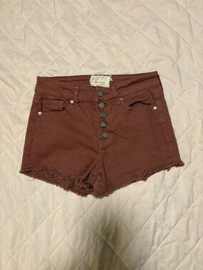 Altar’d State High-Rise Button-Front Denim Shorts